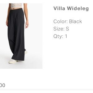Vuori Villa Wideleg pants. Black Size Small.